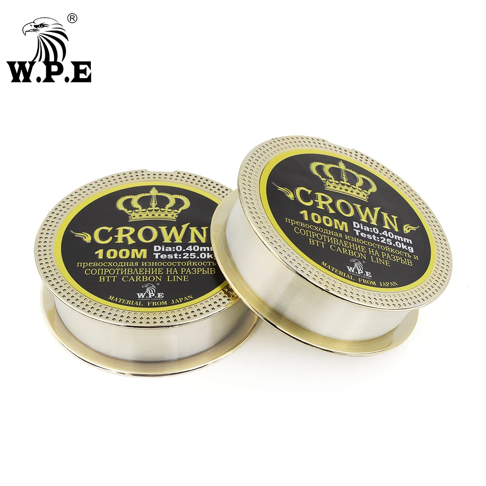 Фото W.P.E бренд CROWN 100 м 0,20 мм-0,60 мм фторуглеродное покрытие 10 кг-41 кг рыболовная леска из углеродного волокна для карпа рыболовные снасти №2