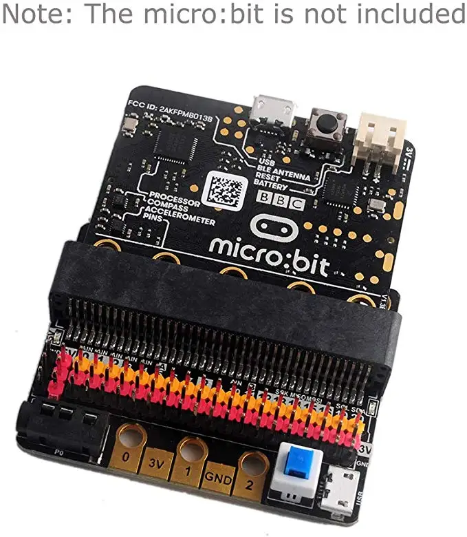 Плата расширения Microbit IOBIT V2.0 Breakout Adapter Shield с зуммером для BBC Micor: битная детская фитографическая программа