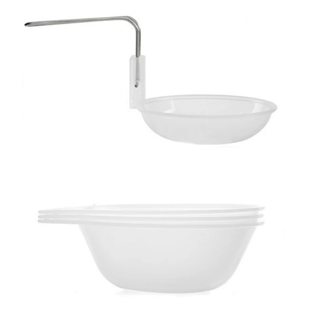 Outdoor Camping PP Bowl Folding Soup Spoon Set Pot Tableware Accessories Portable Plastic Bowl Tableware - Color: Transparent