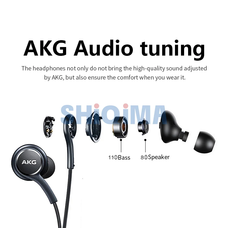 Наушники AKG EO IG955 в уши 3,5 мм/тип-c с микрофоном Проводная гарнитура для SAMSUNG Galaxy note10 S10/S10+ S9 S8/S8+ S7 huawei xiaomi