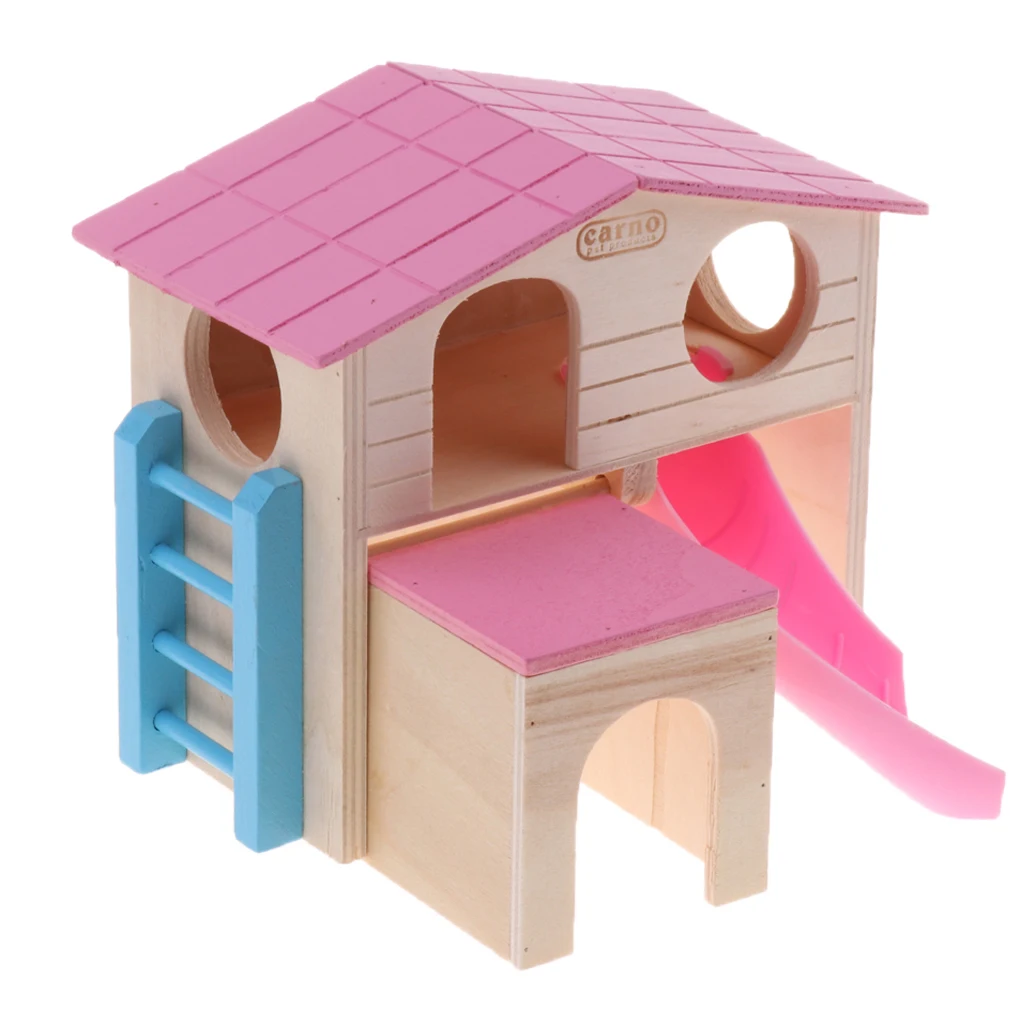 Rat Hamster House Wooden Ladder Pet Small Animal Rabbit Playhouse