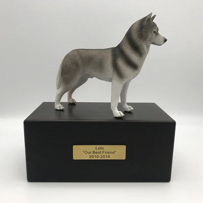 Husky 1 шт с куклой на заказ буквы влагостойкие домашние собаки кремации похоронный Мемориал cinerary шкатулки - Цвет: Husky