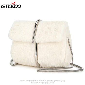 

Autumn Winter 2019 Rabbit Bag Lovely Chain Hand Bag Diagonal Cross Snake Bone Chain Bag Female Bag