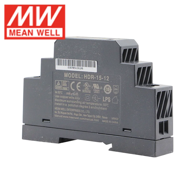 Mean Well-fonte de Alimentação com Trilho Din Série 5v 12v 15v 24v 48v Alta Qualidade Meanwell dc Ultra Fino