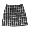 Black Tweed Skirt Autumn Winter Women Korean Elegant Plaid Jupe Femme Cute Bottoms for Ladies A Line Short Mini Skirts ► Photo 3/5