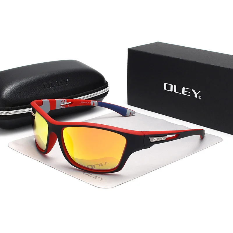 OLEY, поляризационные солнцезащитные очки, мужские, для вождения, оттенки, для спорта на открытом воздухе, для мужчин, Роскошные, брендовые, дизайнерские, Oculos, настраиваемый логотип, YG202 - Цвет линз: YG202 C5BOX