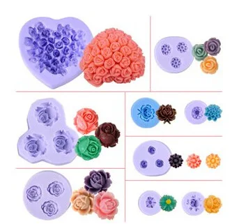 

Baking Mould Heart Shape Rose Heart Shape Silicone Chocolate Mold Handmade Soap Mould 9-