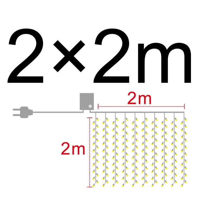 3x1/3x2/3x3 м светодиодный гирлянды-сосульки, рождественские сказочные огни, гирлянды для улицы, дома, для свадьбы/вечерние/занавески/украшения сада - Испускаемый цвет: 1