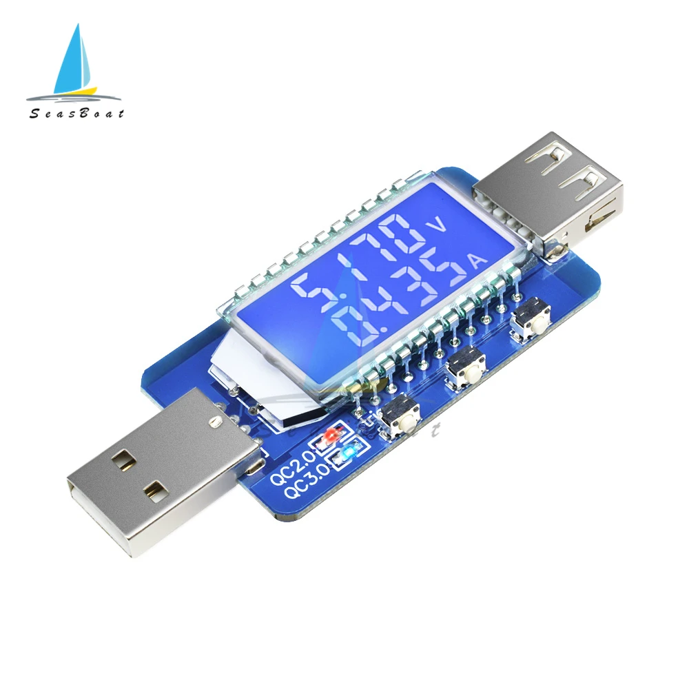 Цифровой USB-детектор QC2.0 QC3.0 с ЖК-дисплеем измеритель напряжения и тока вольтметр