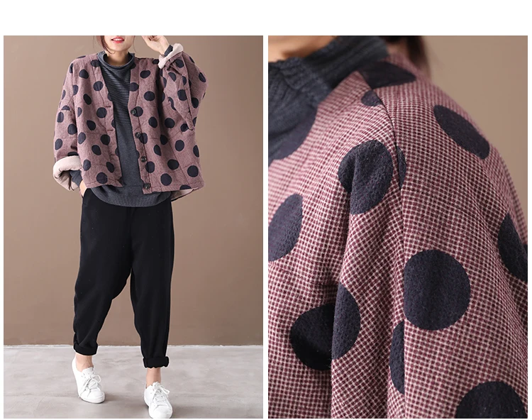 Max LuLu корейская мода зима новая хлопковая стеганая одежда женские винтажные парки в горошек Женская клетчатая теплая куртка негабаритное пальто