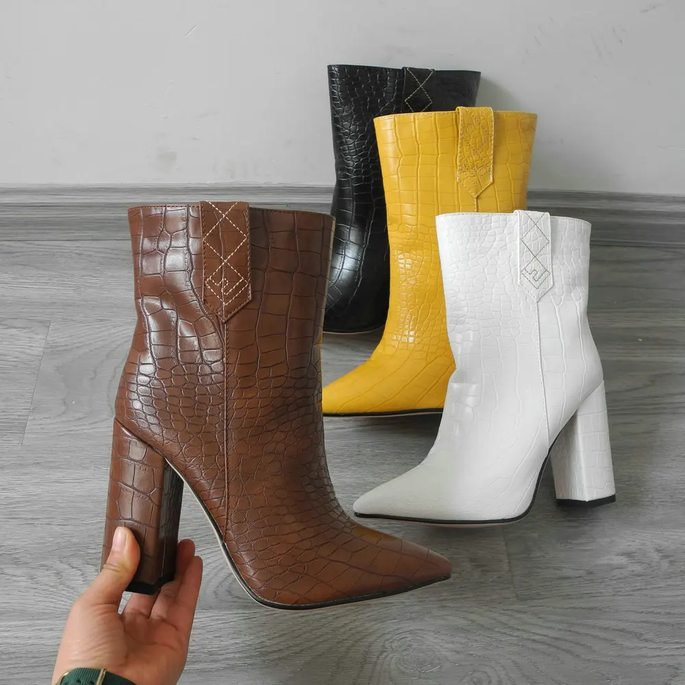 Clearance-Sale Faux Leather Ankle Boots 