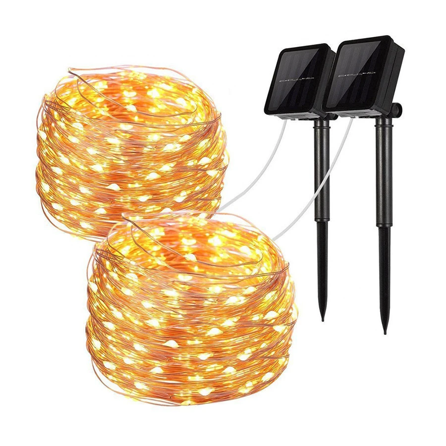 string lights 2Pack Outdoor Solar Fairy String Light 10M 20M 30M 50M Copper Wire Solar Patio Trees Light Christmas Party Solar Garland Light garden string lights