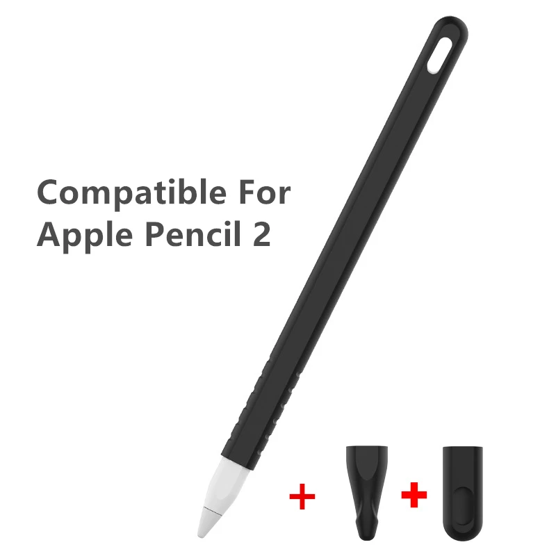 Мягкий силиконовый совместимый для Apple Pencil 2 Чехол для iPad Tablet стилус защитный чехол с 2 наконечниками
