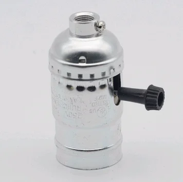 With Switch No Wire Ретро Винтаж Эдисона E26/E27 винт лампы алюминиевый корпус база лампа держатель подвесной патрон для лампы потолочный светильник адаптер кабель - Цвет: With Switch No Wire