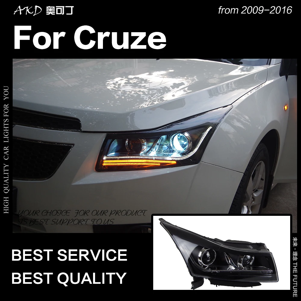 АКД стайлинга автомобилей Фара для Chevrolet Cruze светодиодные фары 2009 2016 с двойными