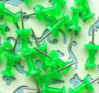 100 шт., прозрачные булавки для рисования, цветные значки, нажимные значки, пробковая доска, Декоративные Значки для большого пальца, канцелярские принадлежности для офиса и школы - Цвет: Зеленый