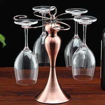 

Elegant Metal Wine Rack Stand Hanging Holder Storage Drinking Glasses Stemware Rack Shelf Wine Glass Cup Holder Display