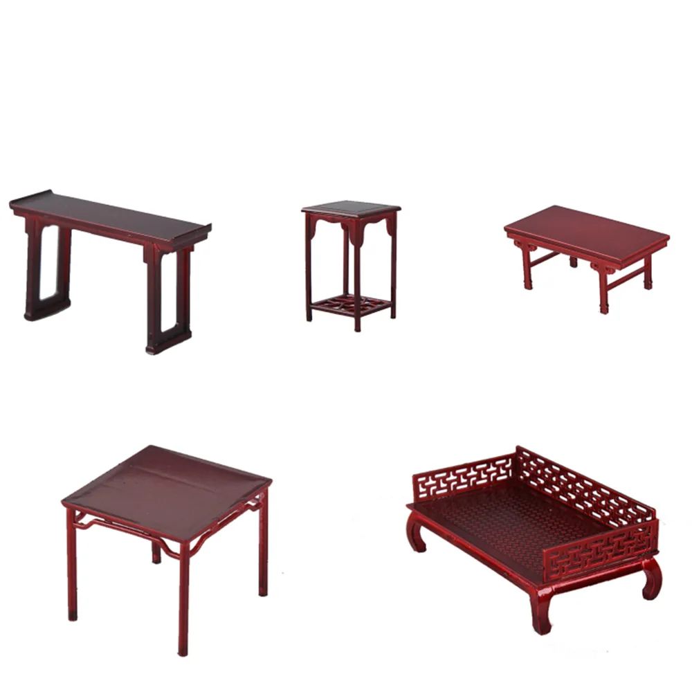 

Lychee Chinese Style Desk Shelf Miniatures Antique Furniture Model Doll House Decoration Sand Table Accessories