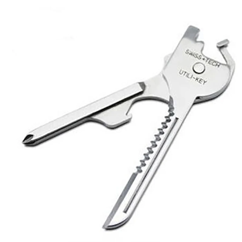 

6 In 1 Key Knife Multifunction Portable Stainless Outdoor Tools Camping Screwdriver Utility Knife Survival Tools
