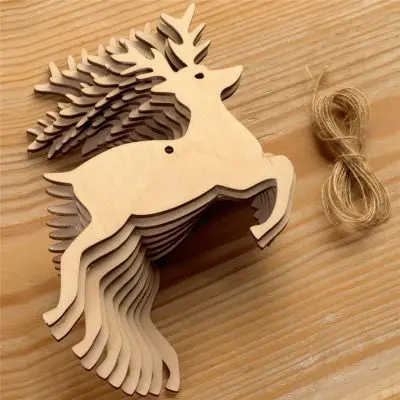 10pcs Elk 10 шт. деревянные рождественские украшения для рождественского Рождества в виде рождественской пентаграммы, елки, аксессуары для дома, вечерние праздничные украшения для друзей - Цвет: 10pcs Elk