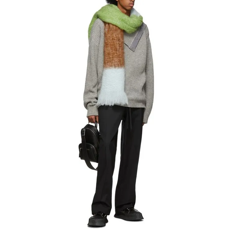 Luxury Brand Cashmere Scarf Women Winter Thicken Warm Long Large Pashmina Shawls Female Long Scarf Shawl Men Scarf 190cm Orange