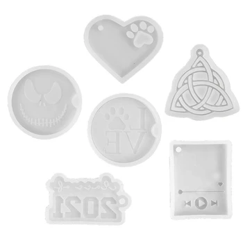 

Super Glossy Keychain Crystal Epoxy Resin Mold Pendant Silicone Mould DIY Crafts Jewelry Necklace Making Tool