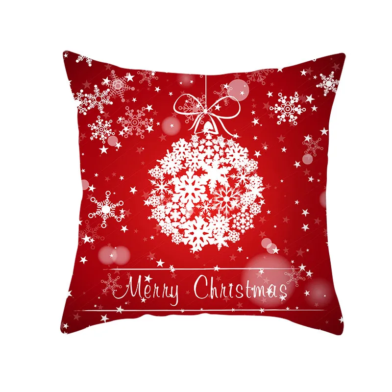 Fuwatacchi Red Printed Cushion Cover Christmas Gift Decorative Pillow Covers for Home Sofa Polyester Throw Pillowcases 45*45cm - Цвет: PC11747