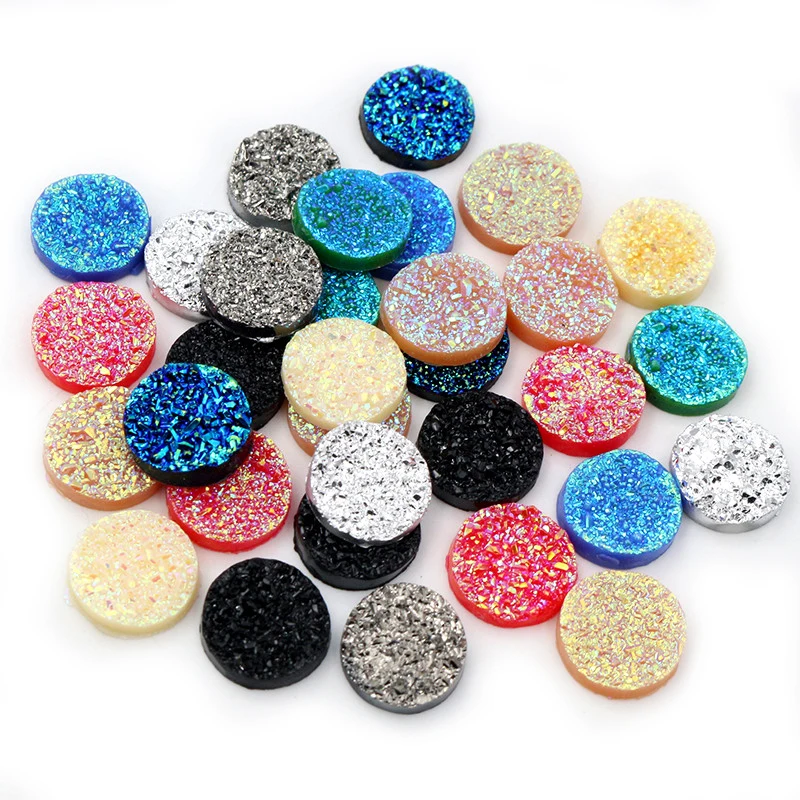 New Fashion 50pcs 12mm Mix Color Ore Style Flat Back Resin Cabochons Cameo | Украшения и аксессуары