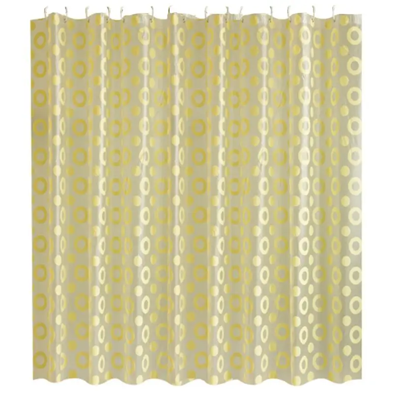 EHOMEBUY New Yellow Circle Pattern Shower Curtain Waterproof Mildewproof Translucent PEVA Curtain For Bathroom Shower Room - Цвет: as shown