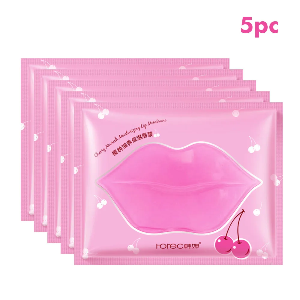5pcs 1/3/5 шт увеличитель губ маска Crystal коллагеновая маска для губ колодки влаги Эссенция от старения против морщин патч гель-скраб для ухода за губами, стойкая краска для усиления цвета бровей - Цвет: 5pcs