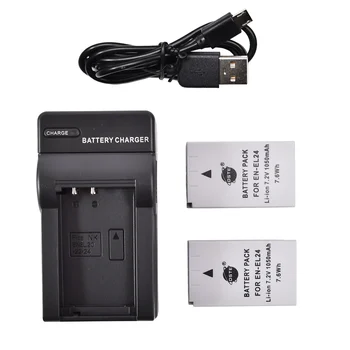 

DSTE 2PCS EN-EL24 Camera Battery with USB Charger for NIKON 1 J5 Camera