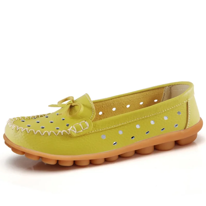 Новая женская повседневная обувь женские туфли из мягкой натуральной кожи женская обувь Нескользящая обувь женские лоферы на плоской подошве женские оксфорды - Цвет: kong fruit green