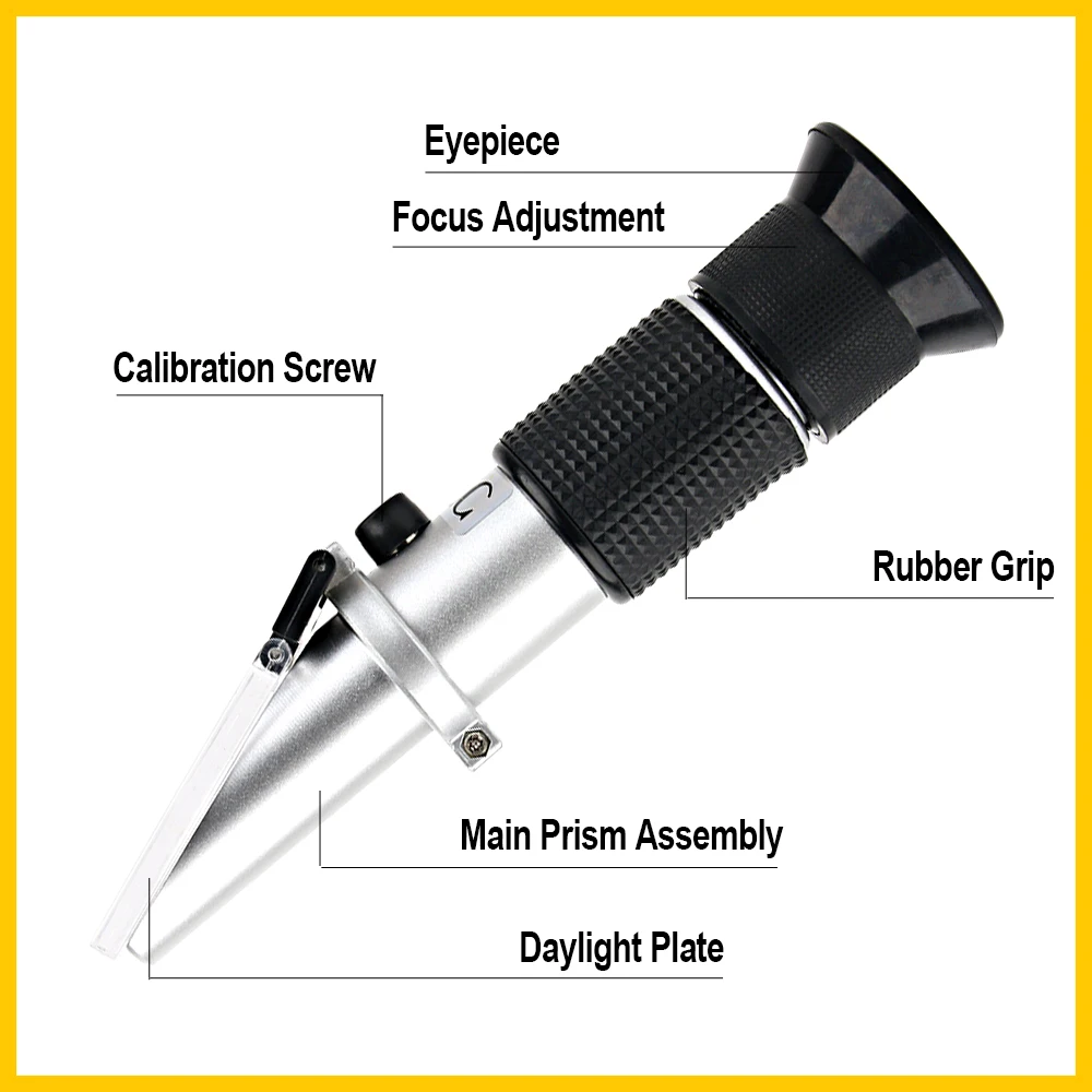 RZ Brix Refractometer 0~50% Sugar Food Beverages ATC Concentration RZ137 Saccharimeter Meter Tool Test Handheld