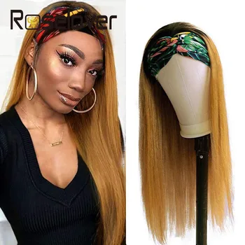 

Headband Straight Human Hair Wigs Peruvian Wig #27 Colored 8-26 inch For Black Women 180 Density Straight Long Hair Wigs