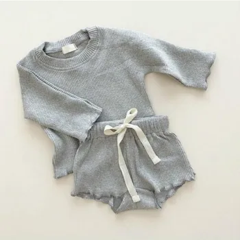 

Kids Clothes Sets 2020 New Autumn Brand Boys Girls Long Sleeve Tops + Shorts 2 Pcs Suits Baby Child Cotton Fashion Homwear