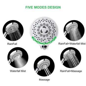 

Handheld Shower Head Water Saving Anti Drop High-power Shower Sprinkler Eco-friends ABS Shower Nozzle Bathroom Accessories