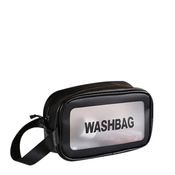 

Women Large Capacity Portable Makeup Storage Pouch for Travelling/Business Trip Ladies Waterproof Matte Clear Toiletry Bag