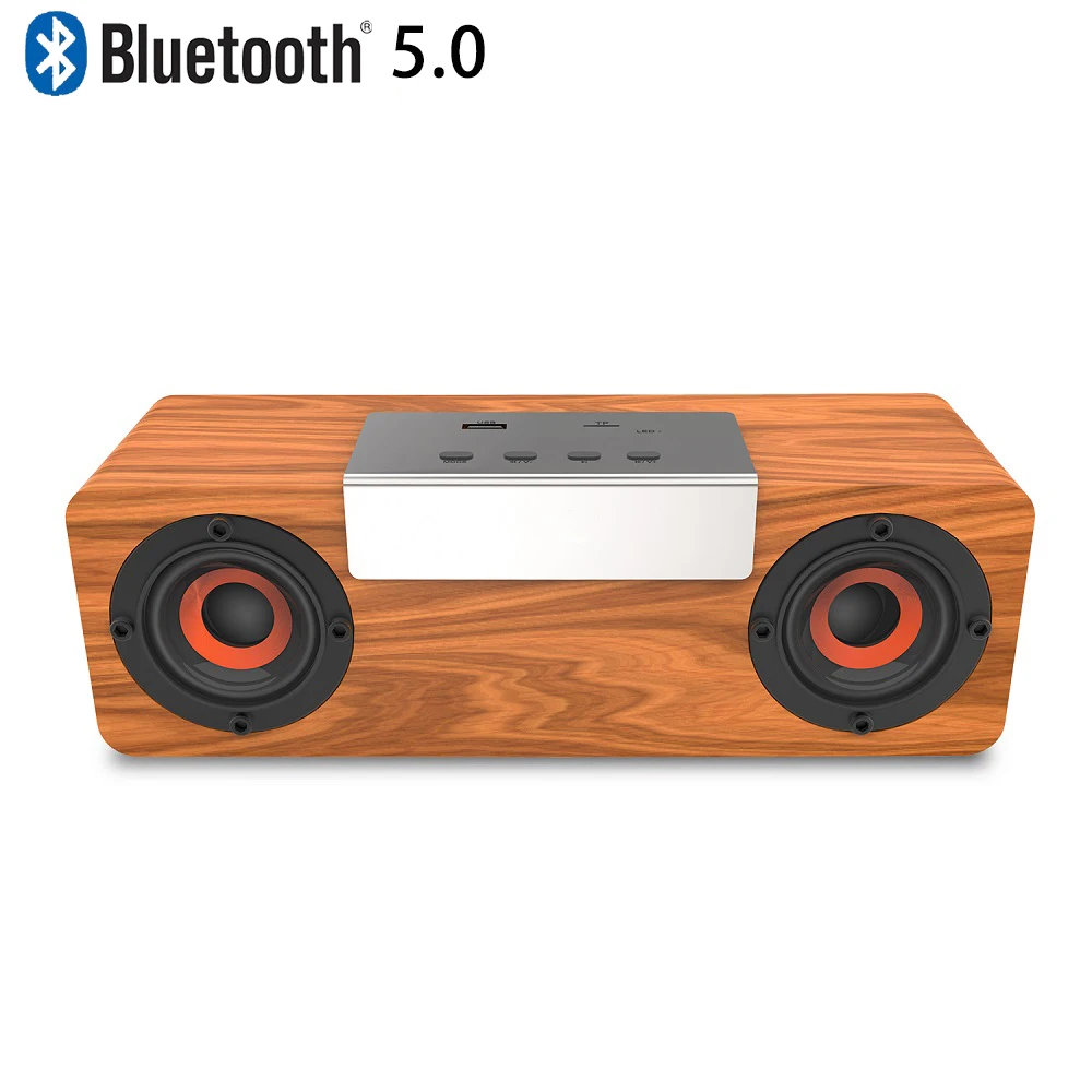 

OWX Bluetooth speaker wireless soundbar Portable Wooden Wireless Speakers Stereo Mini Subwoofer TF Slot FM Radio TWS function