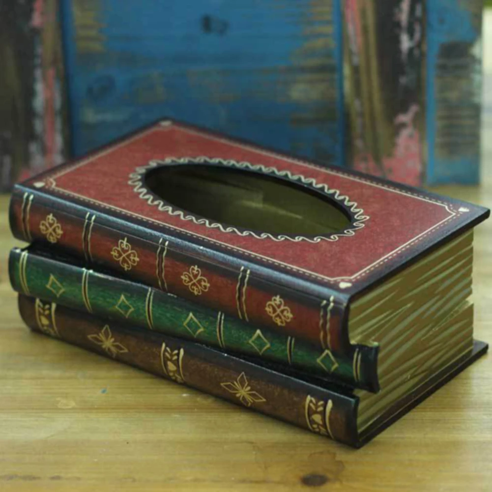 Контейнер Антикварная книга элегантные деревянные кухонные аксессуары для украшения держатель для салфеток Органайзер спальня коробка для салфеток диспенсер