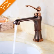 

VGX Antique Retro Bathroom Faucets Basin Mixer Sink Faucet Gourmet Washbasin Taps Hot Cold Water Tap Tapware Brass Brushed Black