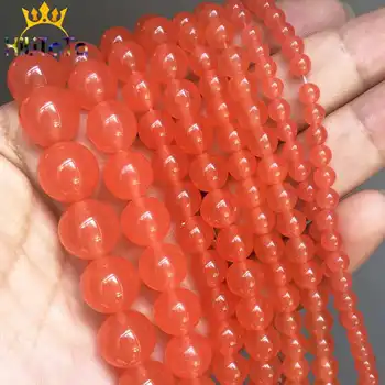 

Natural Stone Orange Jades Beads Round Loose Spacer Bead For Jewelry Making DIY Ear Bracelet Accessories 15''Inche 4/6/8/10/12mm