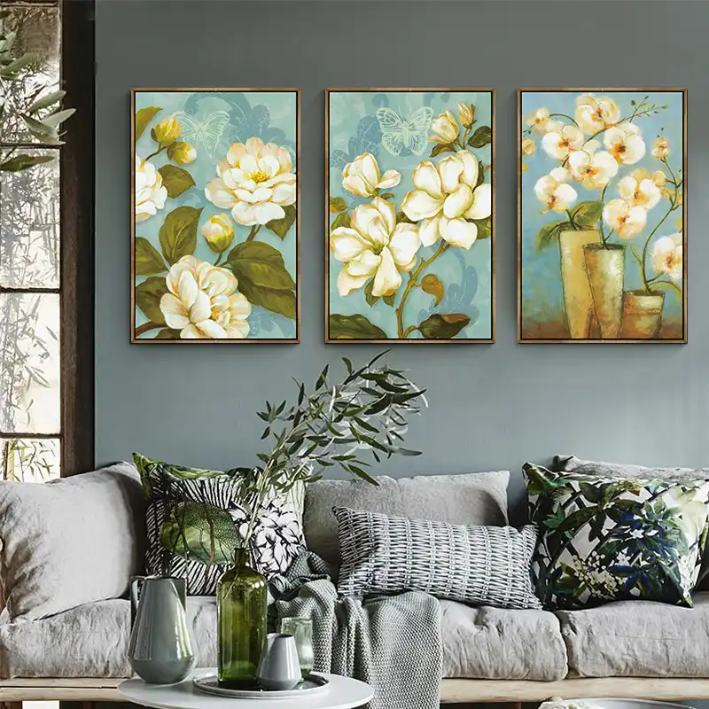 Carteles De Flores Nordicas Plantas Hogar Moderno Abstracto Pared