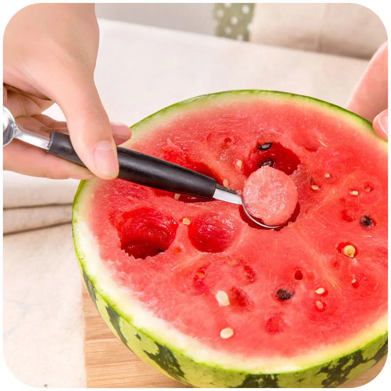 

Fruit Digging Spoon Double-Head Ball Scoop Kitchen Tableware Grapefruit Melon Spoons Stainless Steel Tool Carving
