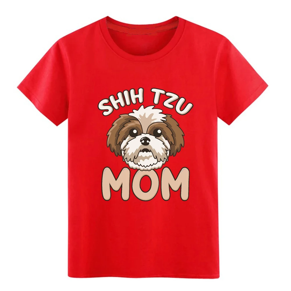 Новинка, Мужская футболка с надписью Shih Tzu для мамы, Милая футболка с собачкой, подарок для мамы, индивидуальная хлопковая футболка, европейский размер, S-3xl, базовая Однотонная футболка