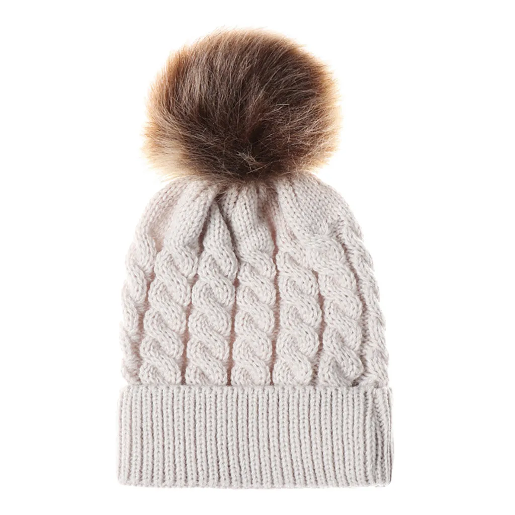 JAYCOSIN Кепка HatUnisex держать руки ребенка Hairball шерсть ребенок Lnit Hairball уха Детская вязаная зимняя шапка модная однотонная шапка#45