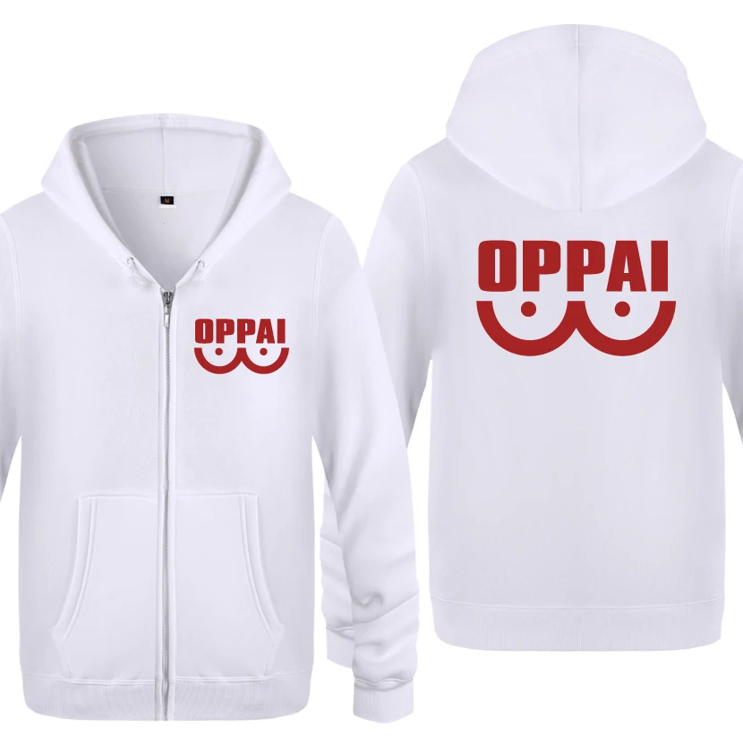 One Punch Hero Saitama толстовки Oppai мужские мужские флисовые толстовки на молнии с капюшоном кардиганы