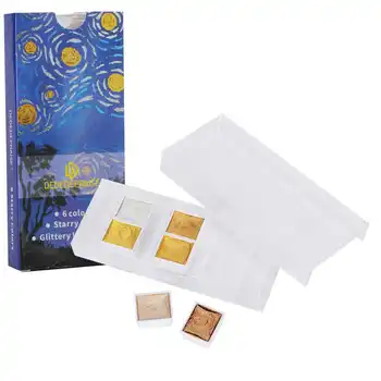 

Solid Watercolor Paint Pearlescent Metal New Nail Art Set 6 Starlight Colors for Painting Painting Tools