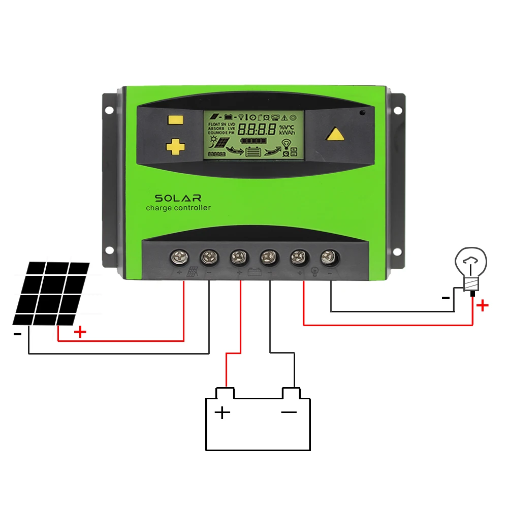 60A 12 V/24 V PWM солнечная панель контроллер батареи Контроллер заряда плата батареи диммер панель Регулятор солнечной энергии