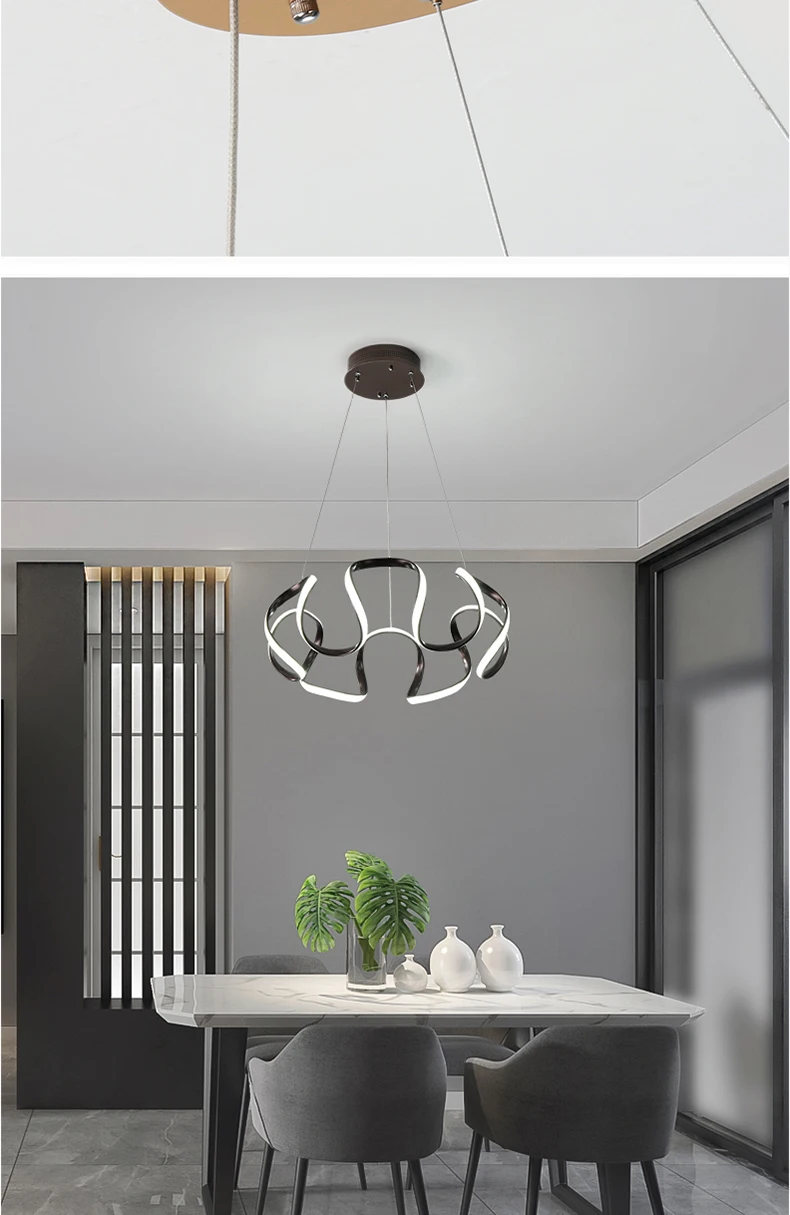 Золотой или кофейный цвет, современный светодиодный подвесной светильник для столовой, бара, кухни, алюминиевый подвесной светодиодный светильник, светильник 90-260 В