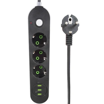 

USB extension lead power strip,3 multi USB charger,3 Hole way socket,European Standard Board Strips Outlet socket,Socket switch
